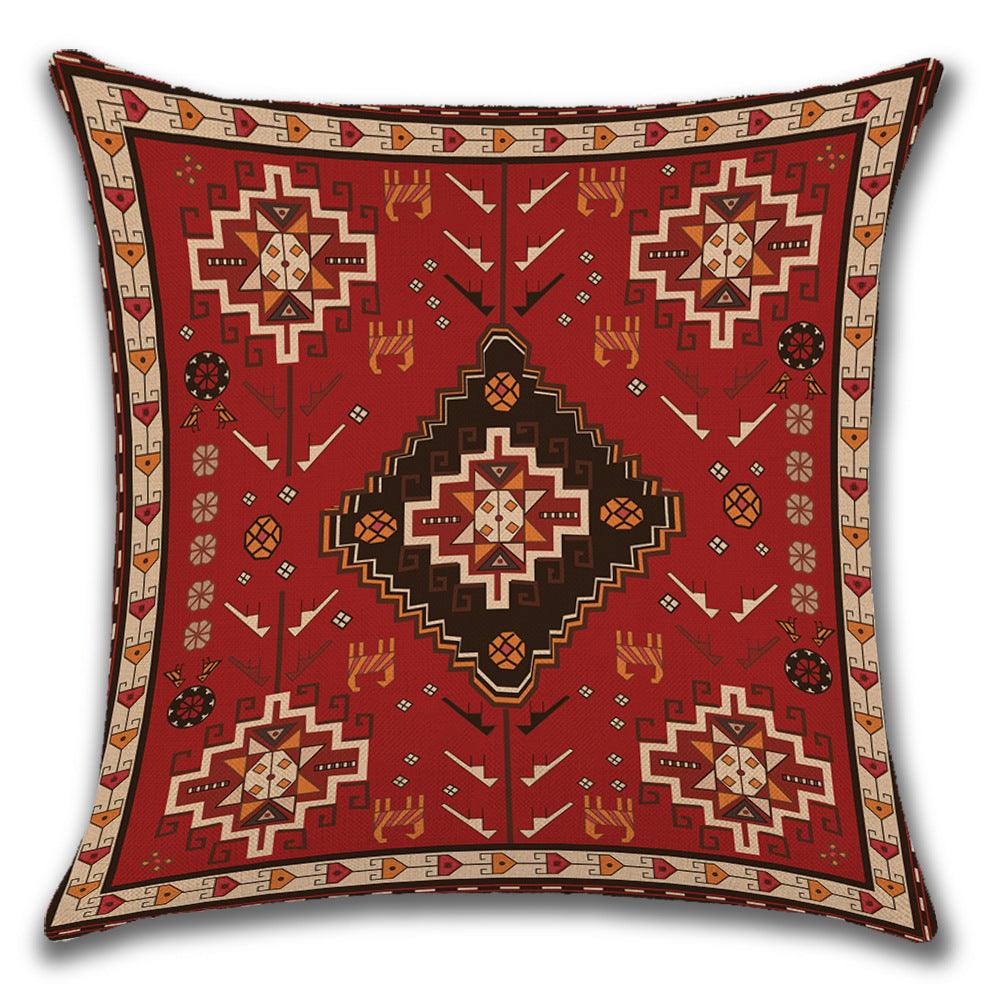 Persian-Style Ethnic Linen Cushion Cover (45x45cm)