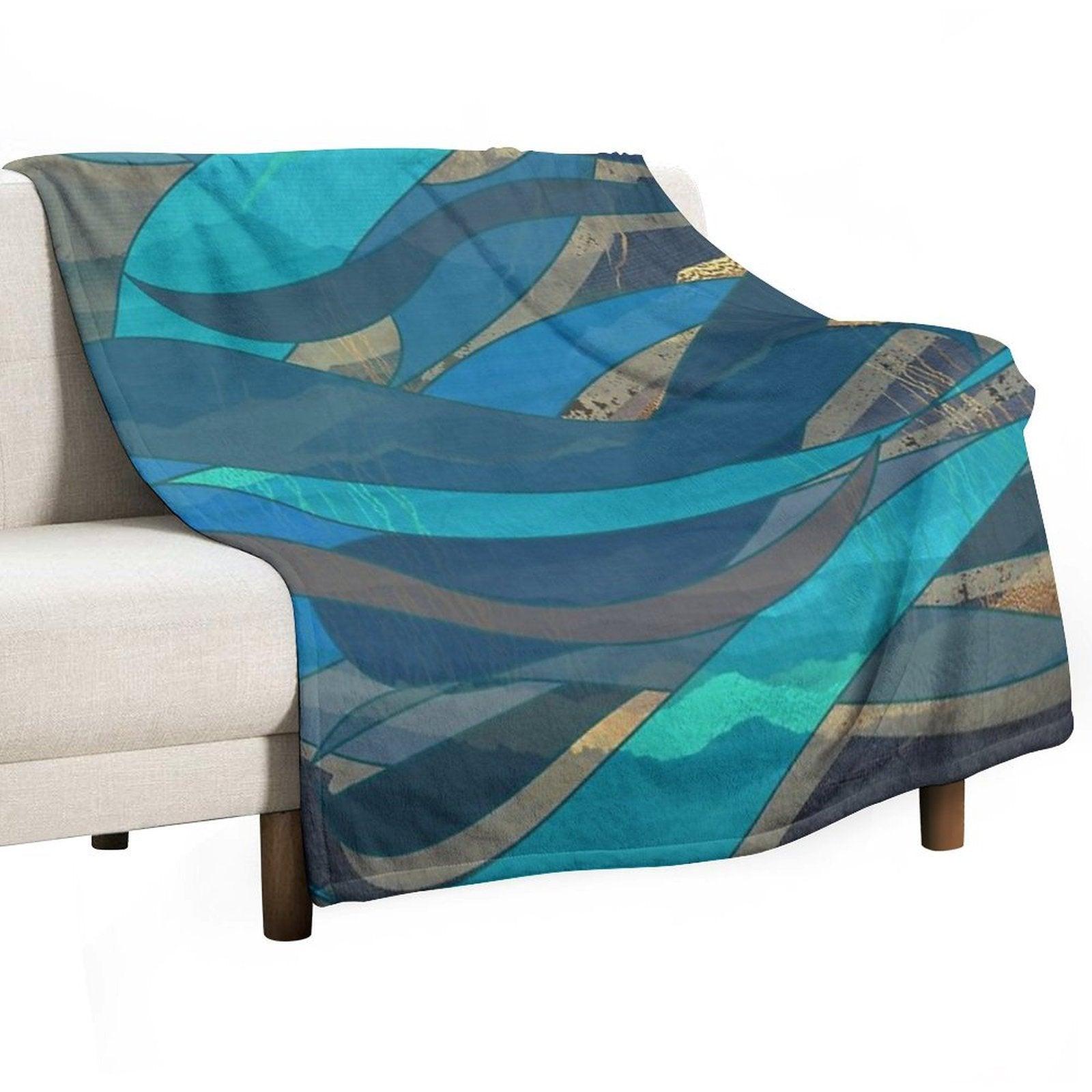 Magical Fantasy Ocean Scene for Wild Open Water Swimming, Deep Sea Divers.  Caroline Laursen Original Throw Blanket
