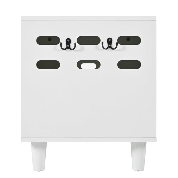 Furniture Style Cat Cabinet Cream White Cat Litter Box with Sisal Scratching Door MDF