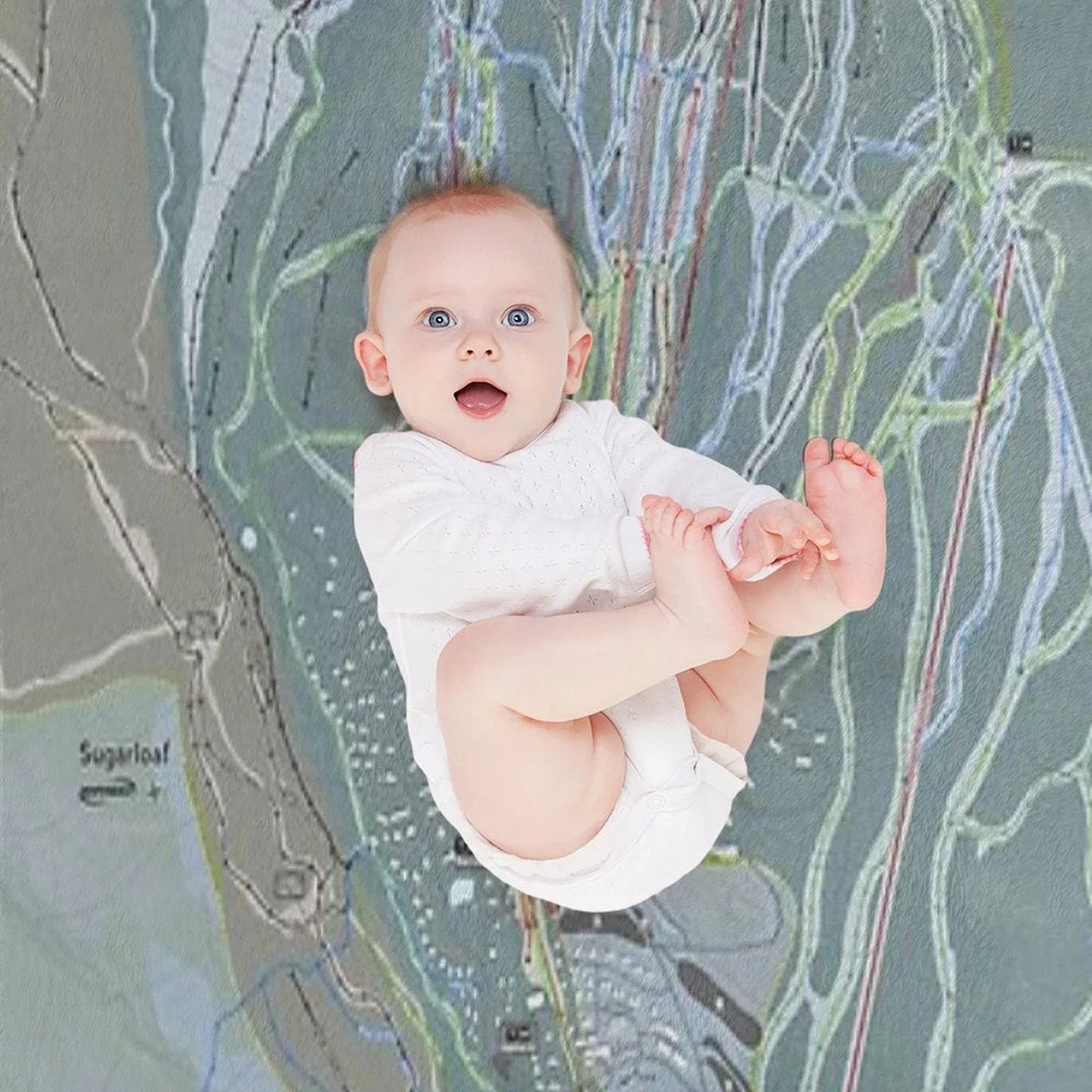 Sugarloaf Resort Trail Map Throw Blanket