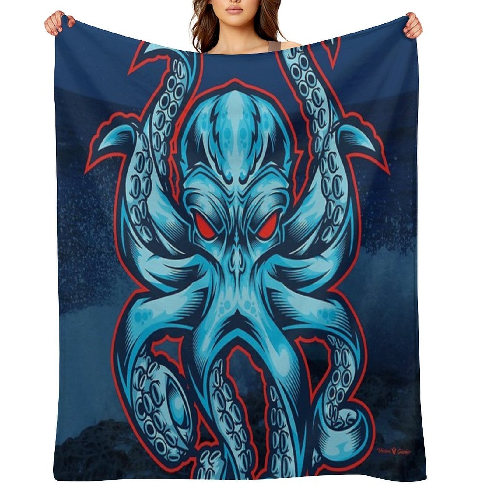 The Kraken Compact Throw Blanket