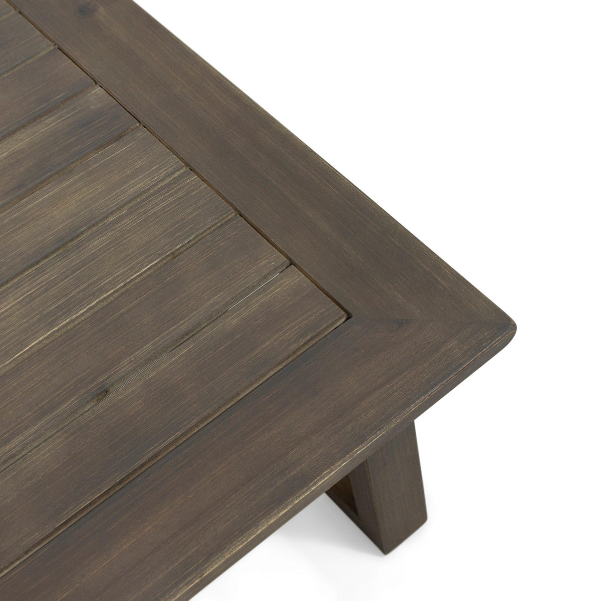 Grey Acacia Wood Outdoor Loveseat and a Table