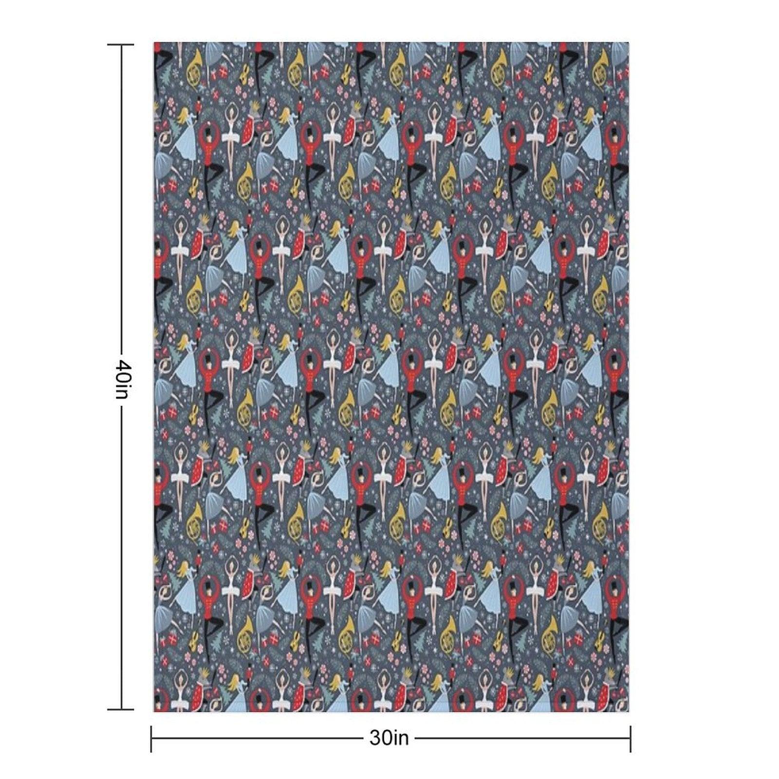 Clara's Nutcracker Ballet Repeat by Robin Pickens Throw Blanket