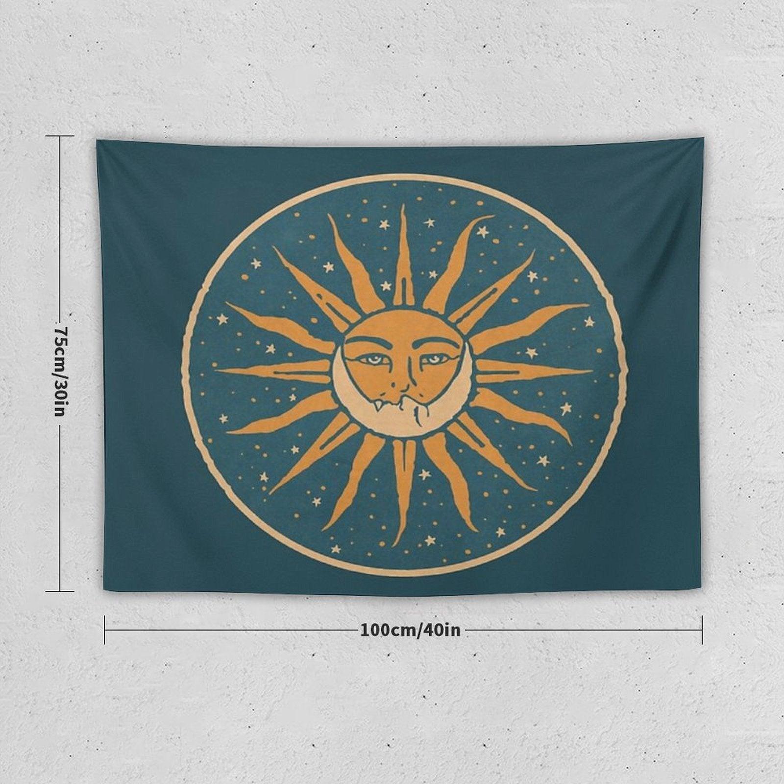 Sun And Moon  Vintage Tapestry
