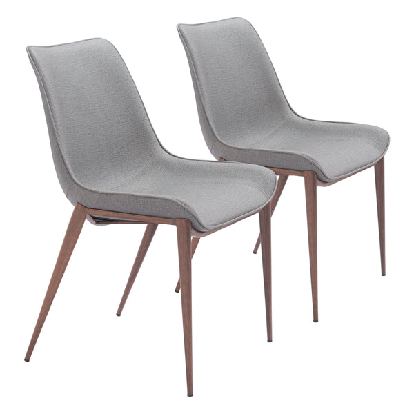 Magnus Dining Chair (Set of 2) Slate Gray & Walnut