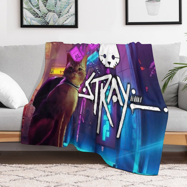 Stray Game Cat Sad Easy Care Throw Blanket