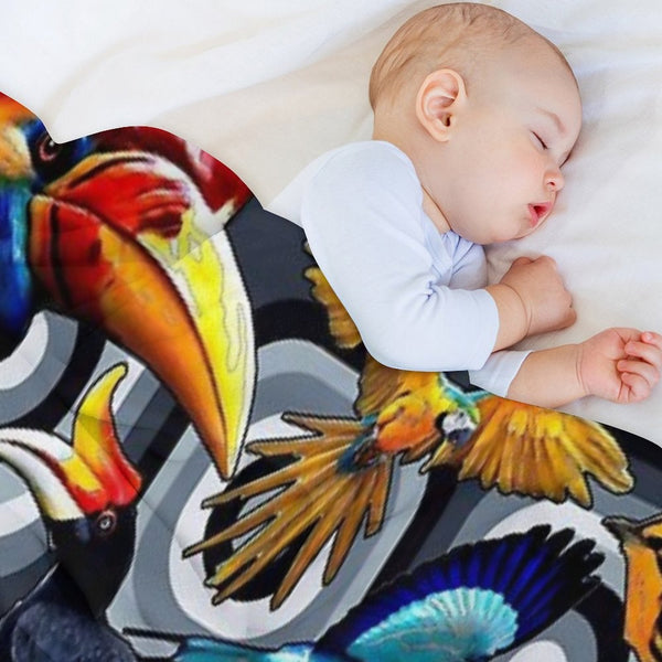 BIRDS RETRO Lightweight Throw Blanket