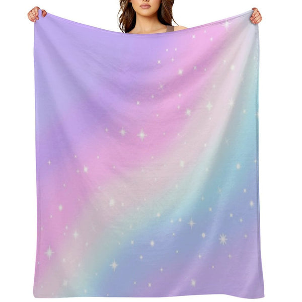 Kawaii Rainbow Magic Wrinkle-free Throw Blanket