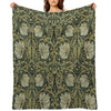 William Morris Green Vintage Floral HD Premium Throw Blanket