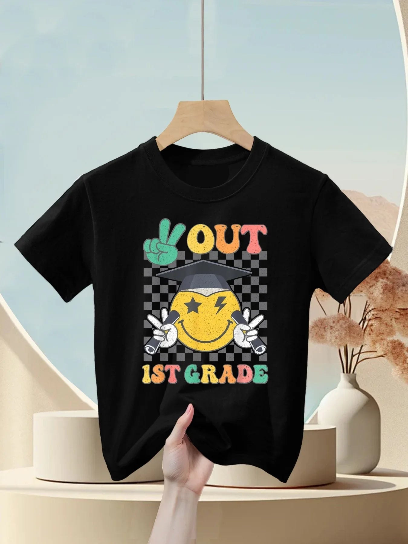Peace Out 1st Grade Graduation Last Day School First Grade Kids T-Shirt