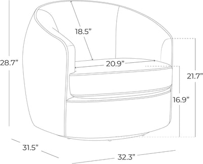 Swivel Barrel Chair Cream Upholstered Fully Assembled
