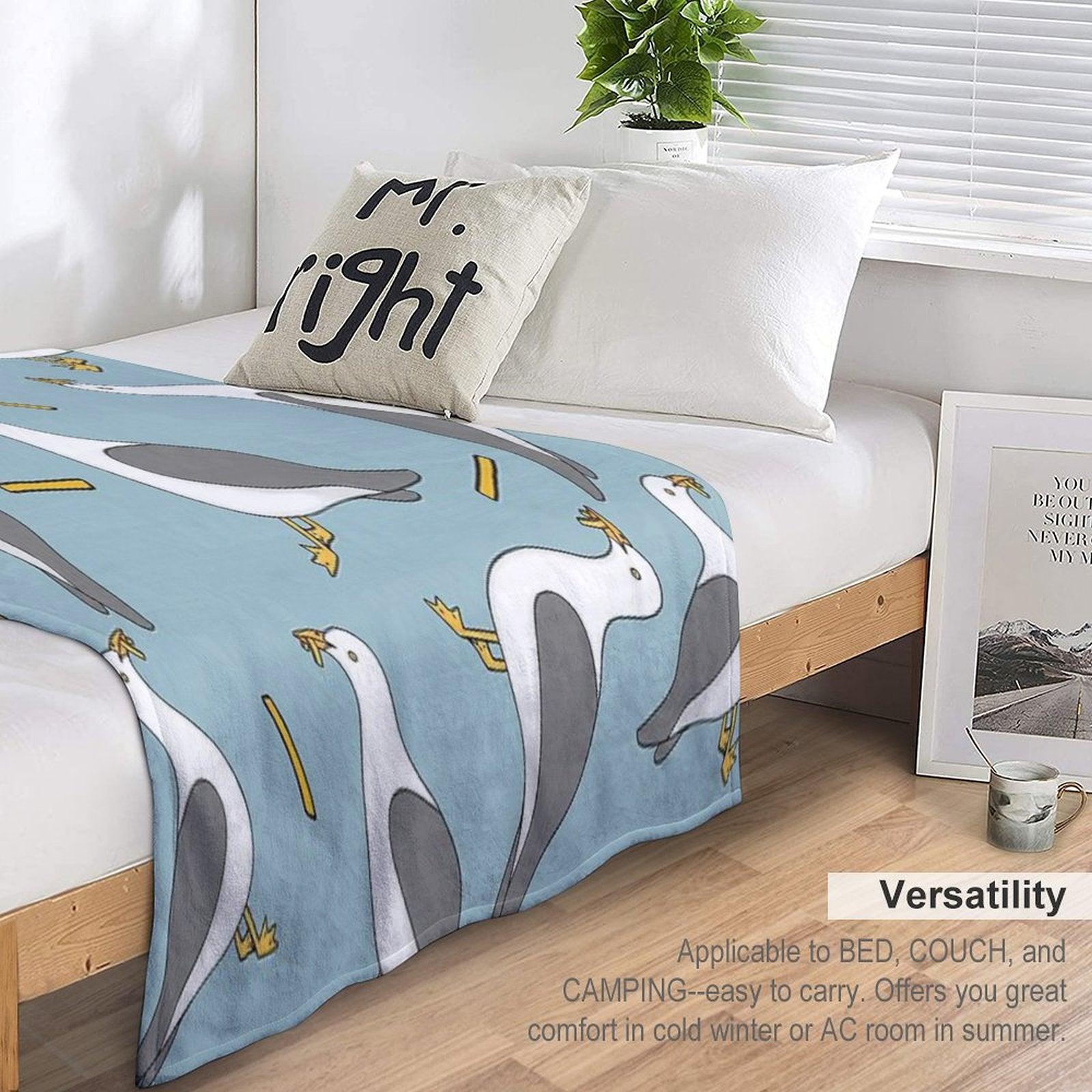 Seagull And Chips Throw Blanket