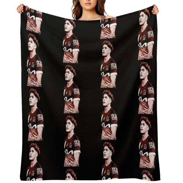 Reece Walsh NRL Orange Posterized Multi-functional Throw Blanket