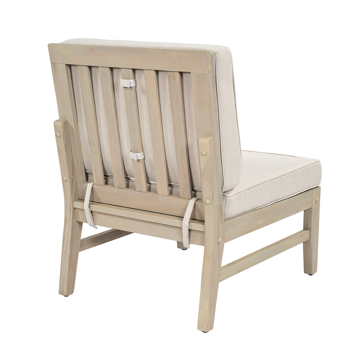 Perla Right Armless Chair - Acacia Wood
