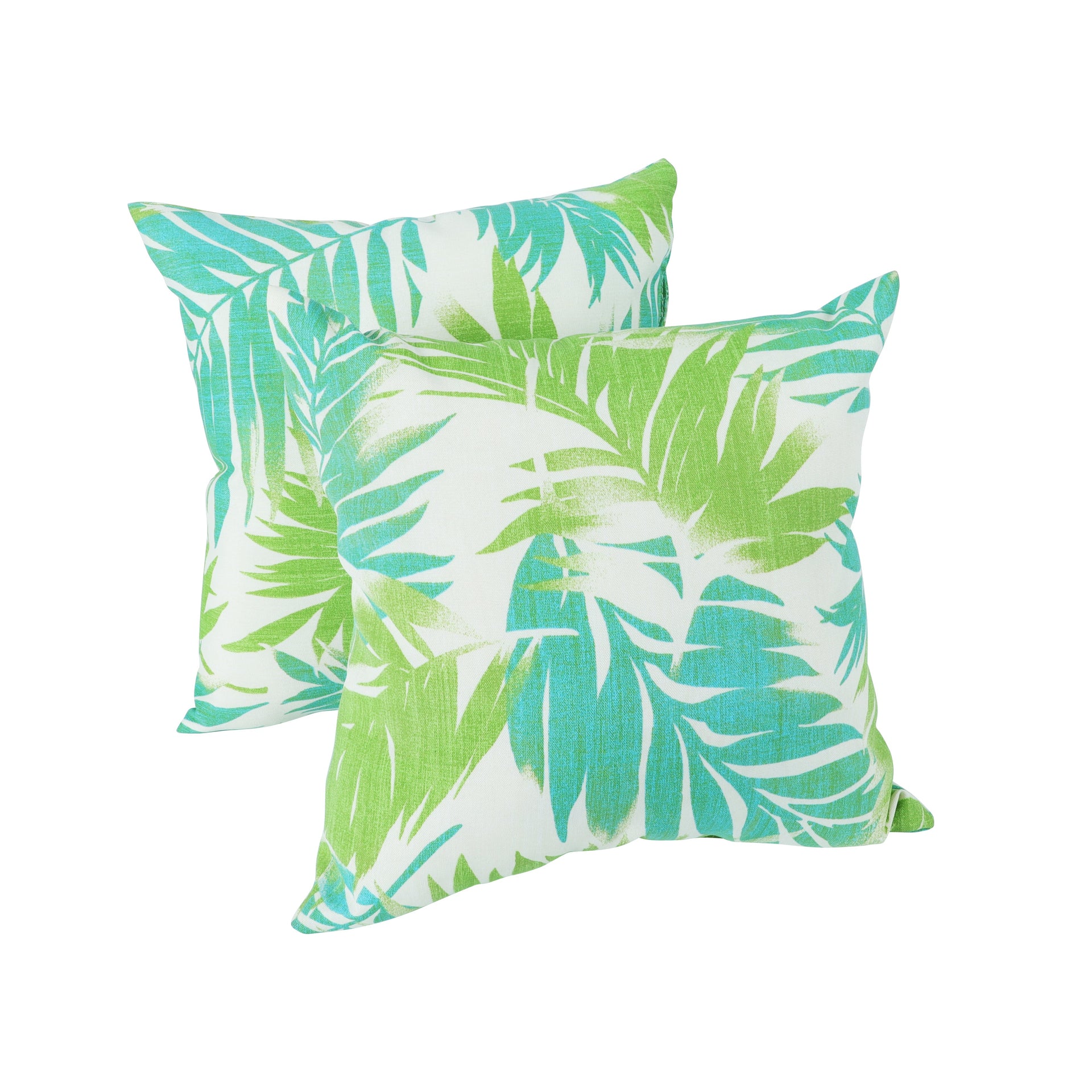 6 Pack Outdoor Pillow Covers - Tropical Palm Aqua