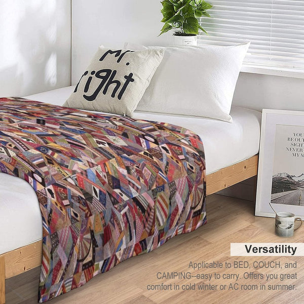 Patches of Joy A Crazy Quilt Design Stitching Together Memories A Crazy Quilt Design Compact Throw Blanket