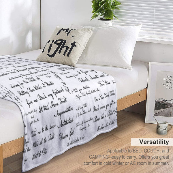 Taylor's The Tortured Poets Department Eras Tour Lyric Dress Comfort Throw Blanket
