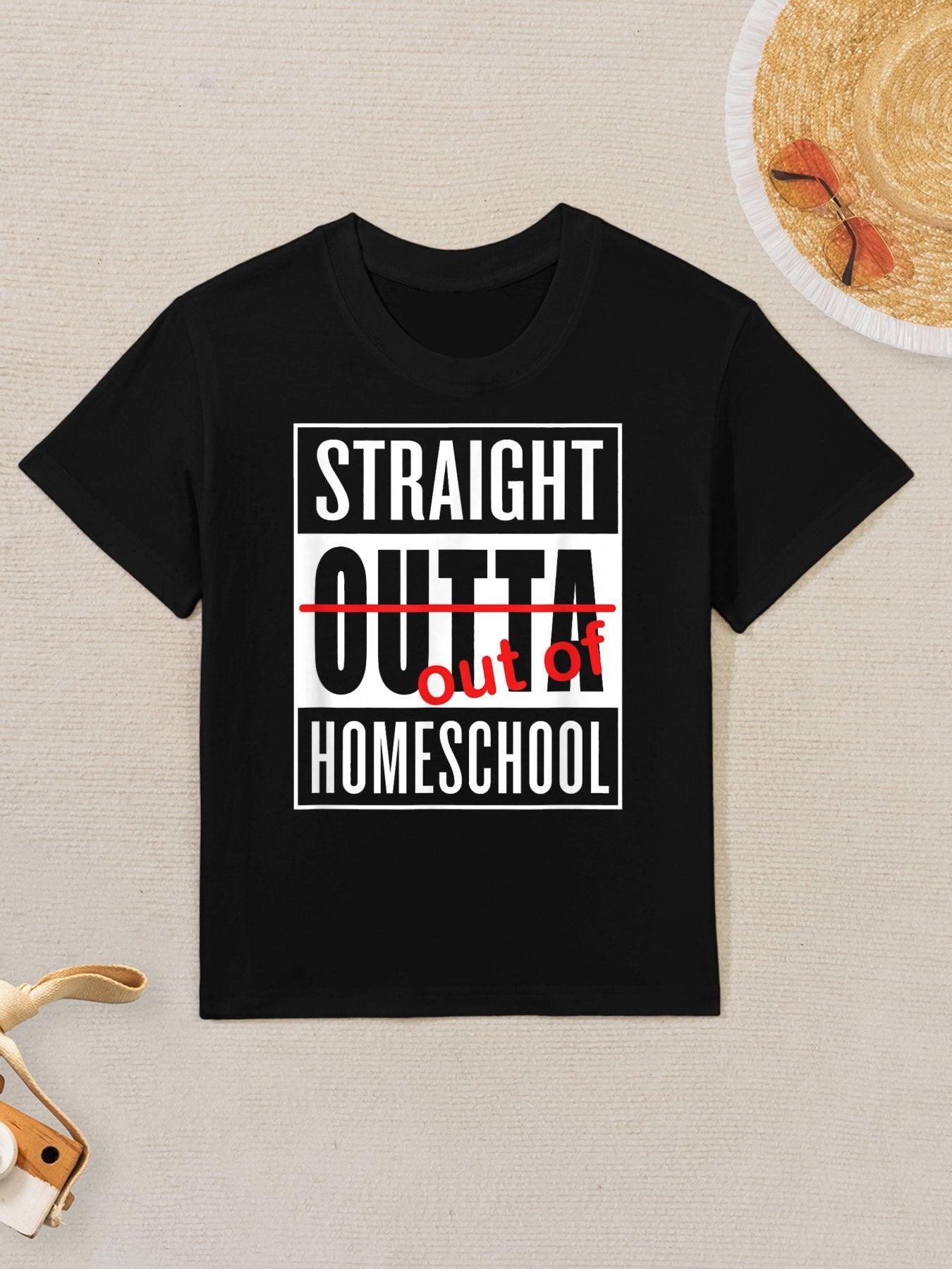 Straight Outta Homeschool Funny Graduation Kids T-Shirt