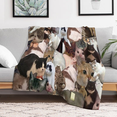 Cat Collage Velvety-soft Throw Blanket