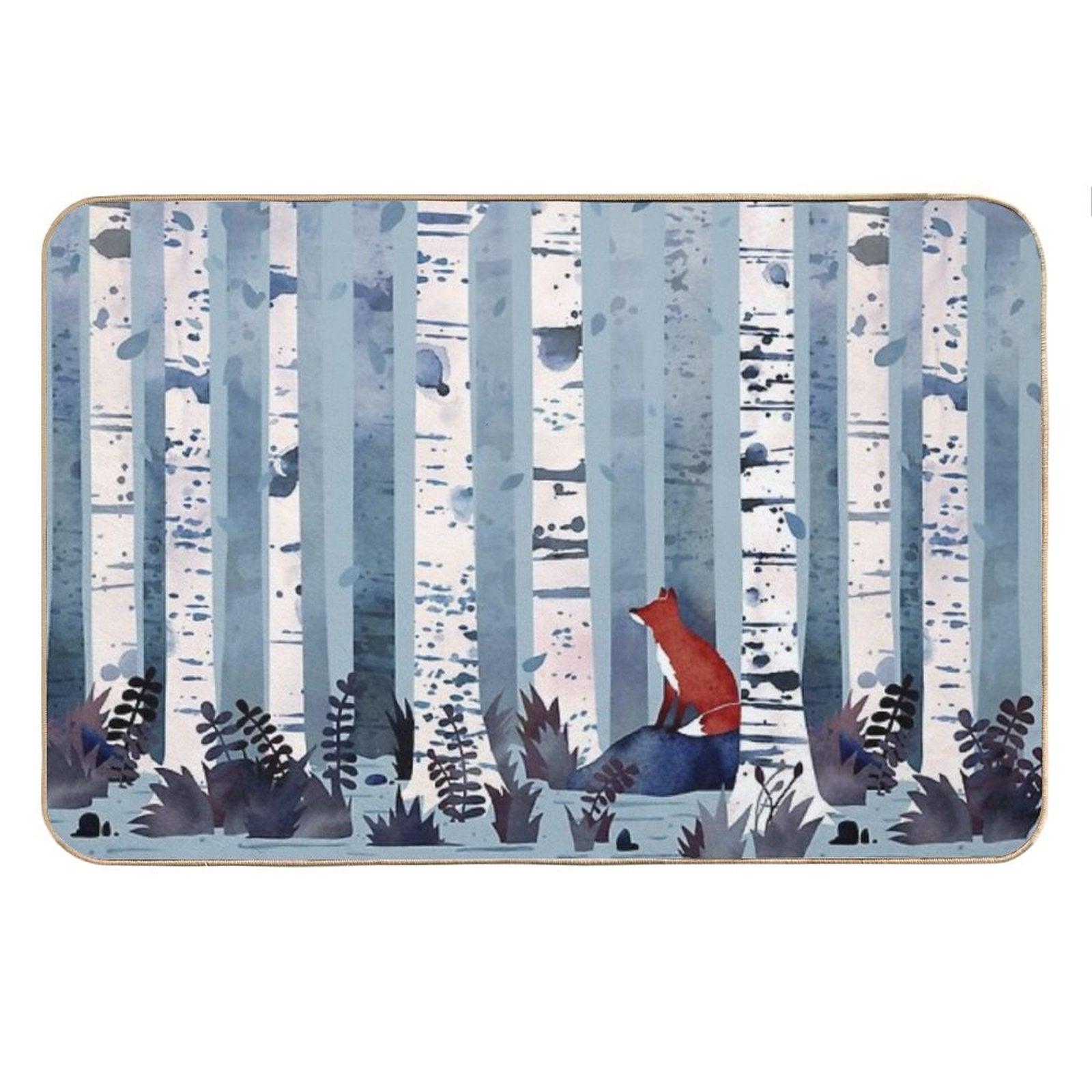 The Birches (in Blue) Bath Mat