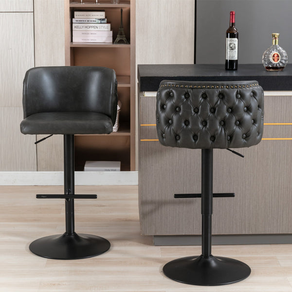Set of 2 Modern PU Upholstered Swivel Barstools BLAKHOM