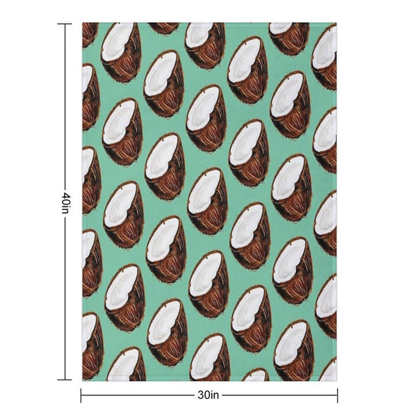 Coconut Pattern - Teal Throw Blanket