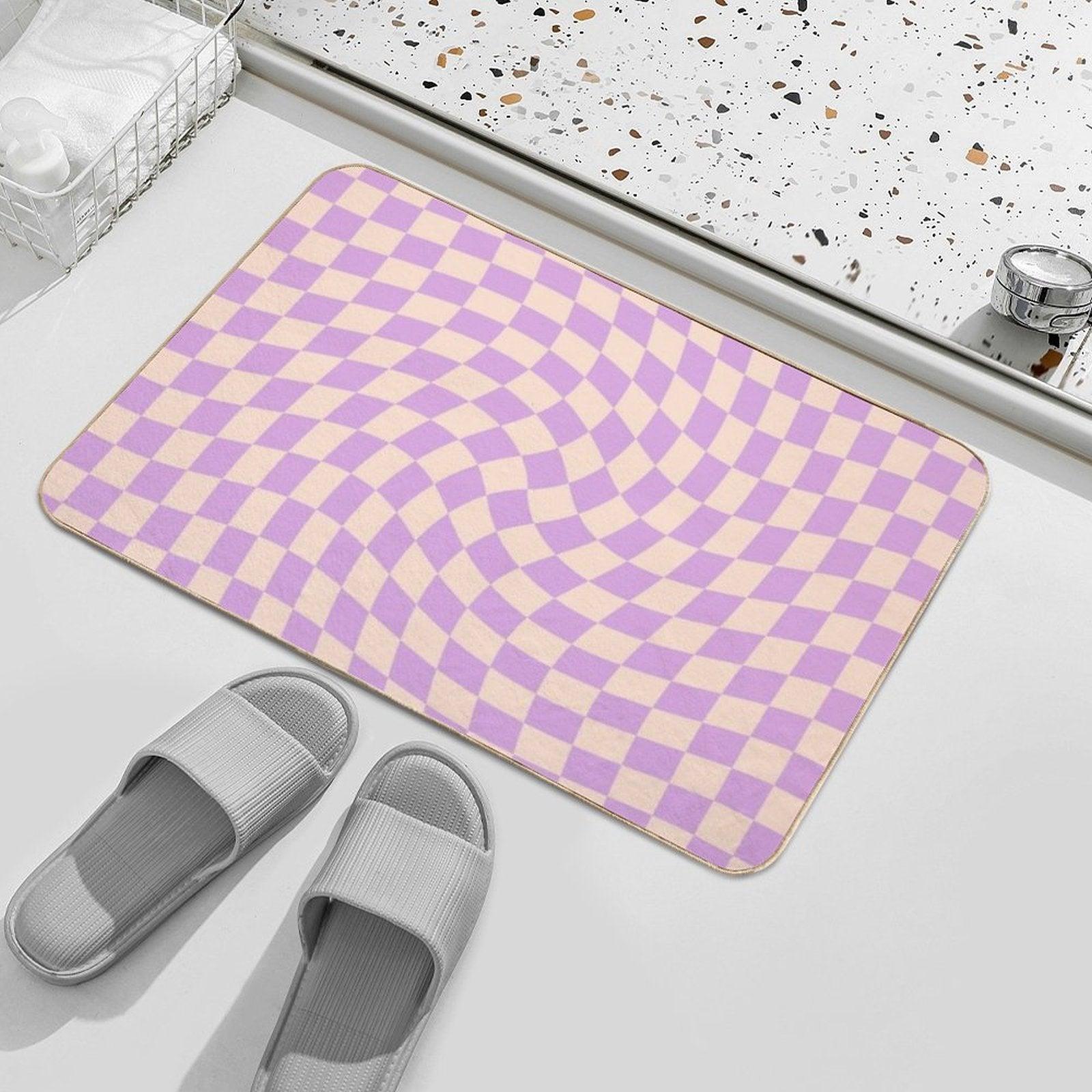 Check V - Lilac Twist  Eco-Friendly Bath Mat