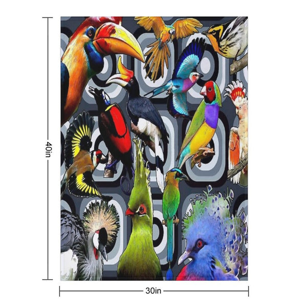 BIRDS RETRO Lightweight Throw Blanket