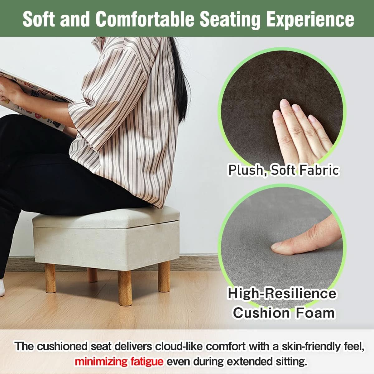 Multifunctional Storage Ottoman With Hidden Lid
