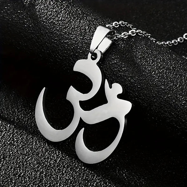 Titanium Steel Om Yoga Pendant Necklace - Fashionable Water-Resistant Chain Jewelry for Men and Women