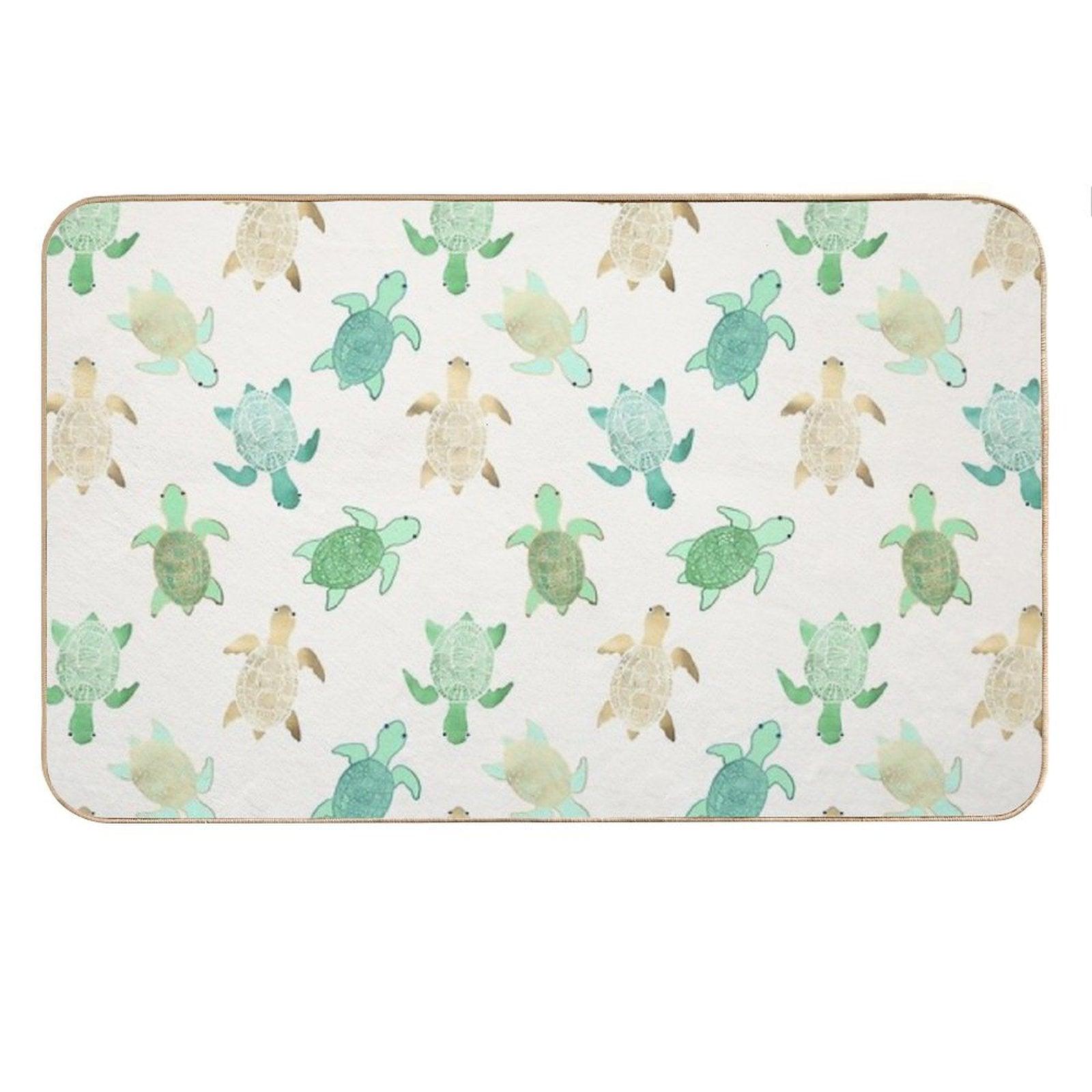 Gilded Jade & Mint Turtles Bath Mat