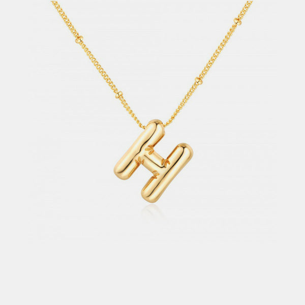 Gold Initial Letter Pendant Necklace
