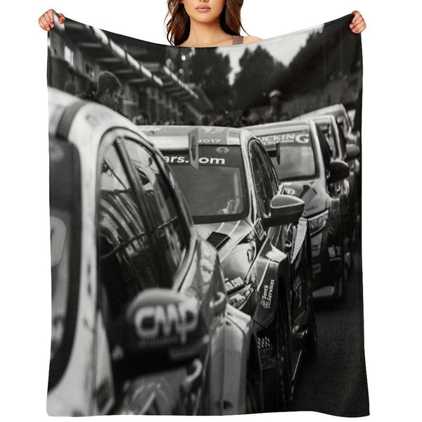 BTCC British Touring Car Lineup Throw Blanket
