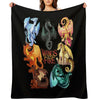 Wings of Fire - Jade Winglet Dragonets Moonwatcher, Winter, Qibli, Peril, Turtle, Umber, Kinkajou Throw Blanket