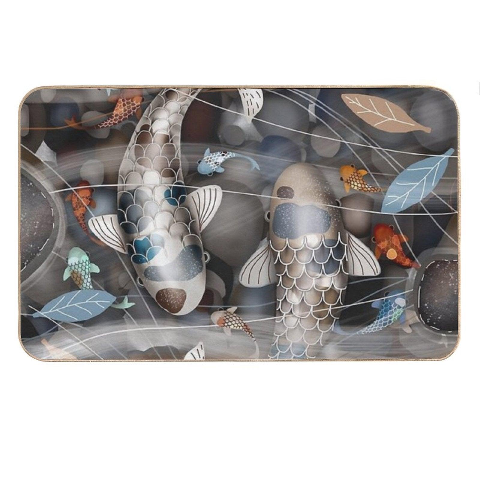 Koi Fish Pond Bath Mat
