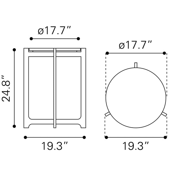 Barmas Side Table White & Silver