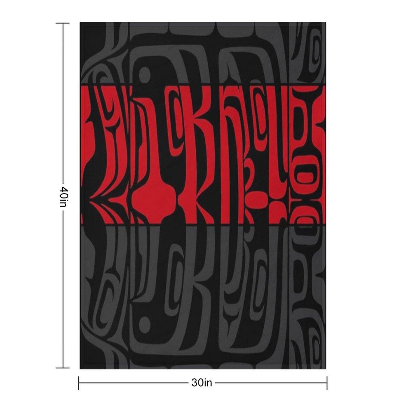 Bentwood Box - Red, Black, Grey Throw Blanket