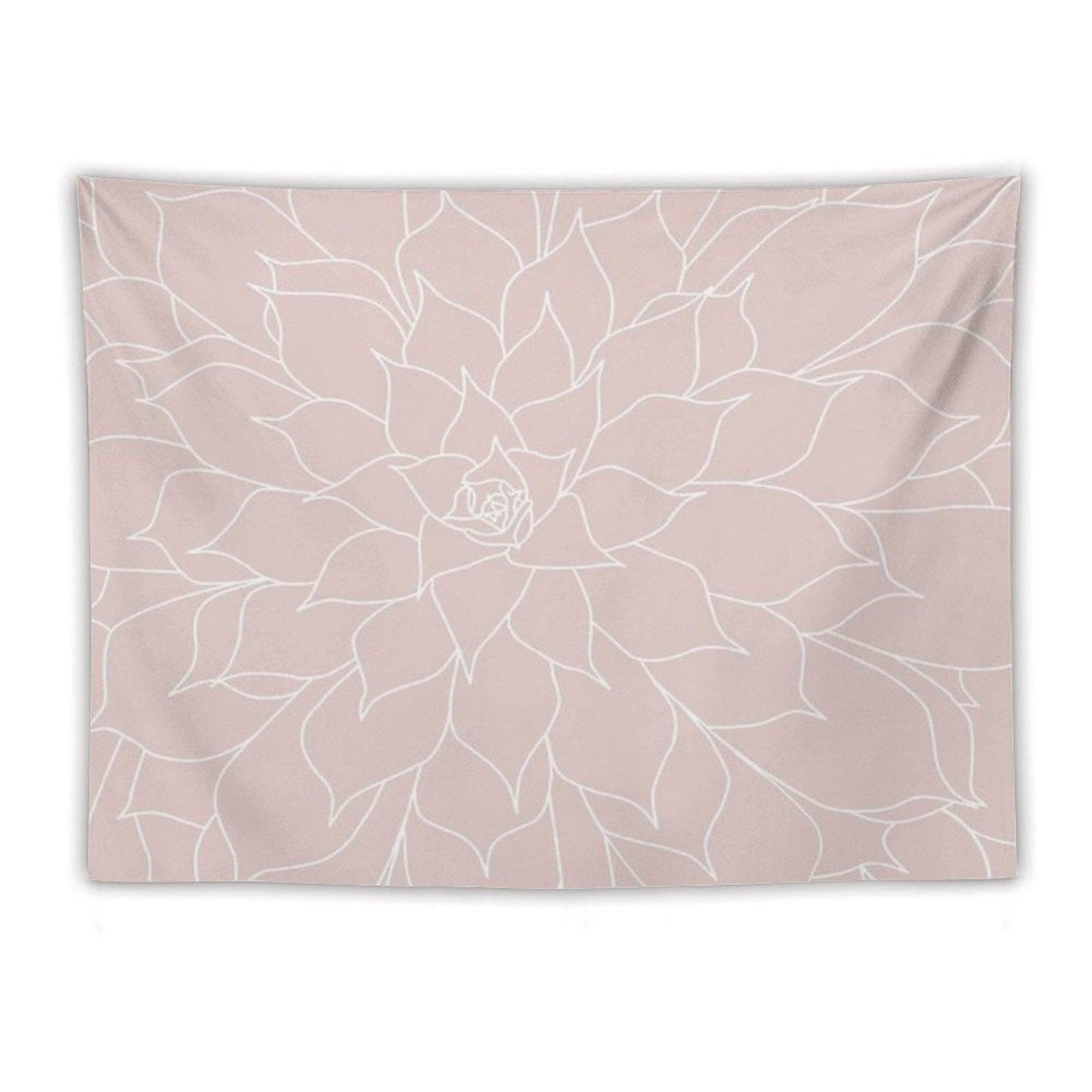 Blush Pink Succulent Tapestry