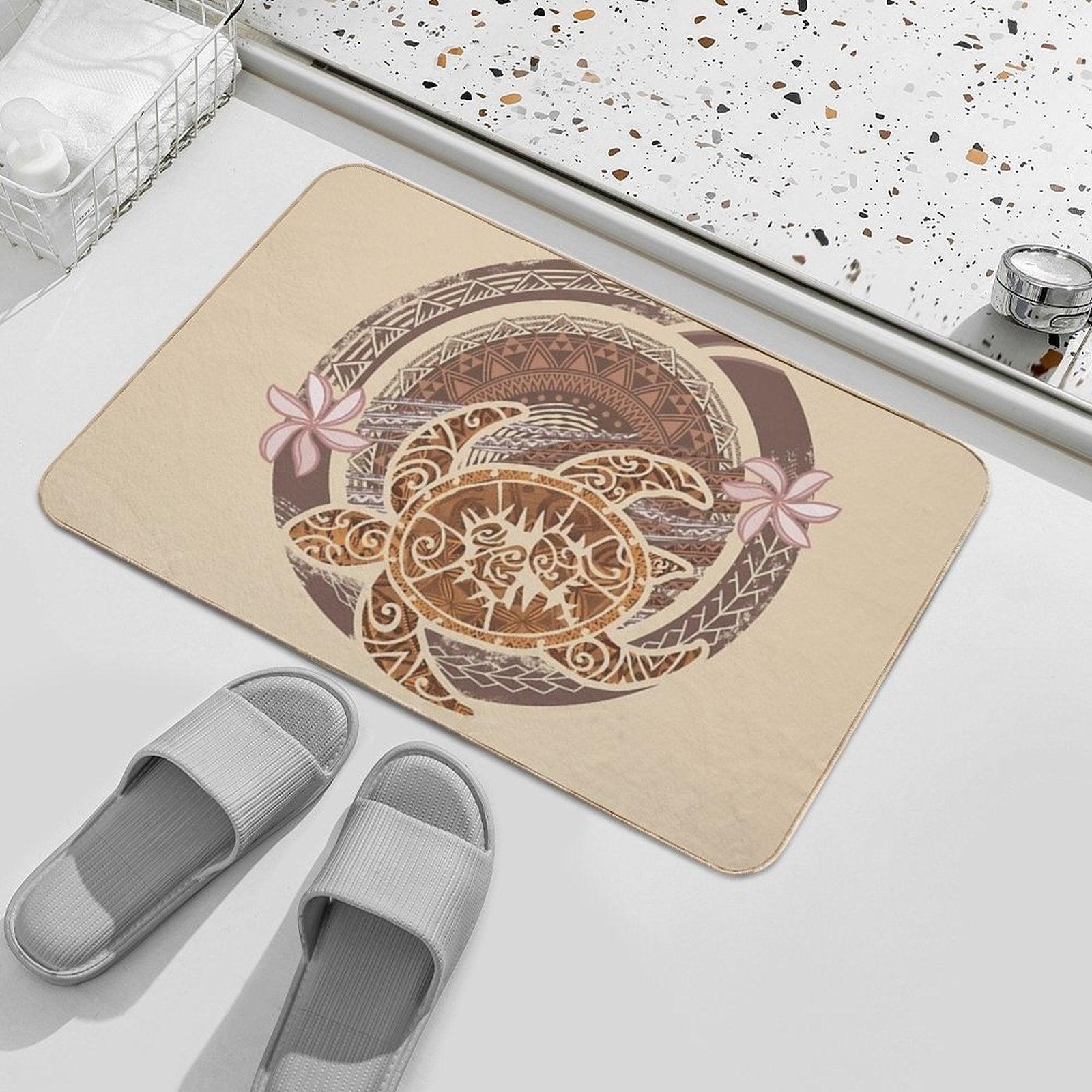 Vintage Circular Samoan Turtle Dive Bath Mat