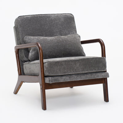 Dark Grey Mid‑Century Accent Chair