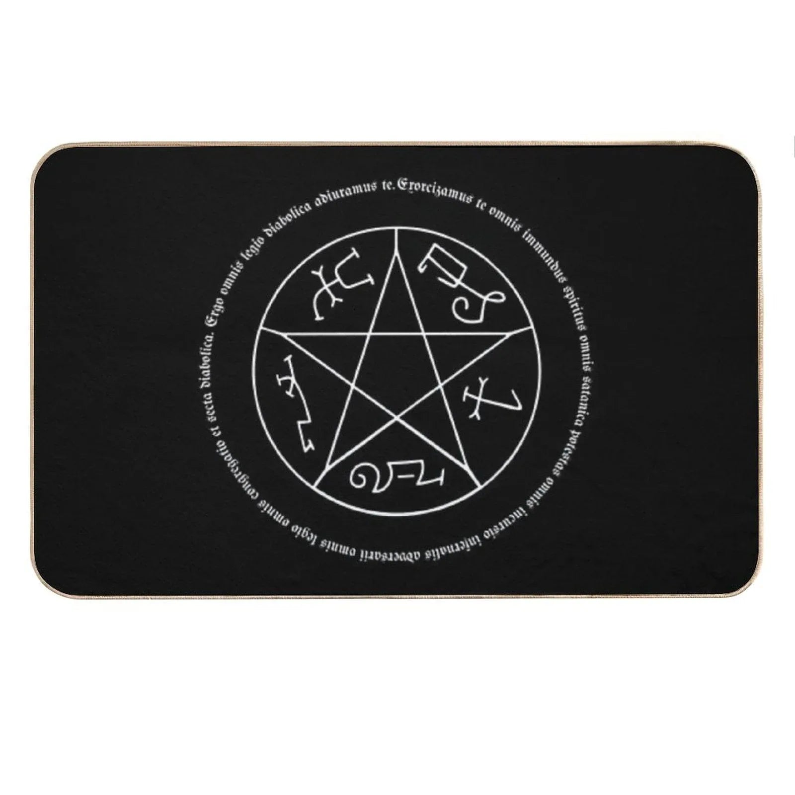 Devil's Trap with Exorcism Scripture Supernatural Quote Bath Mat