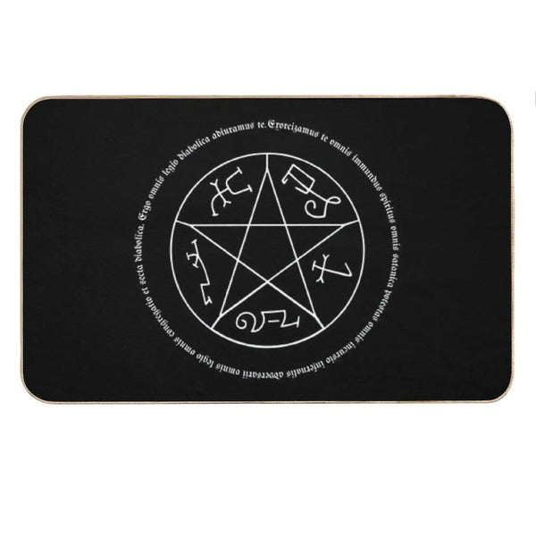 Devil's Trap with Exorcism Scripture Supernatural Quote Bath Mat