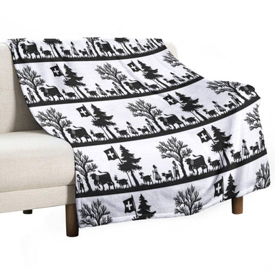 Paper Cutting from Switzerland Durable Throw Blanket