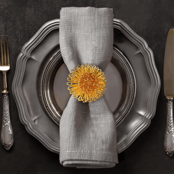 Gold Floral Napkin Rings – Floral Grace