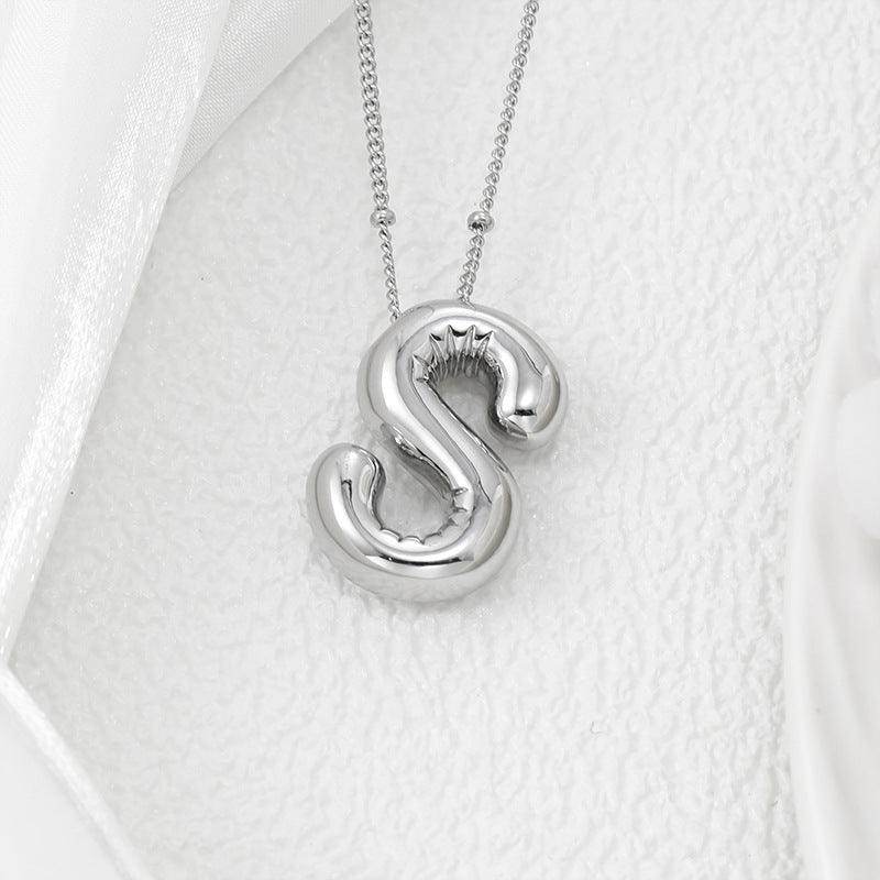 Copper Bubble Letter Pendant Necklace for Stylish Personalization
