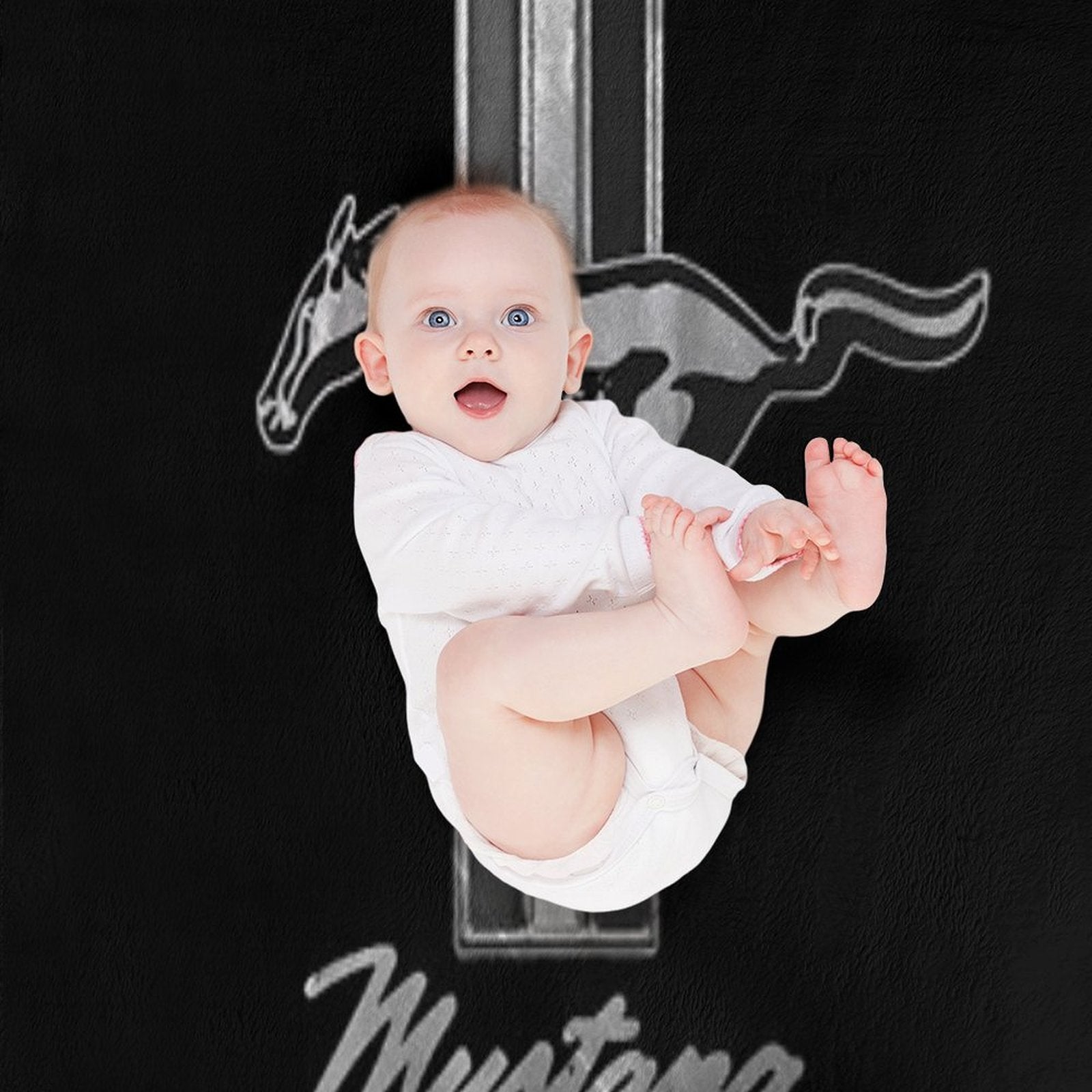 Silver Ford Mustang Vintage Anti-pilling Throw Blanket