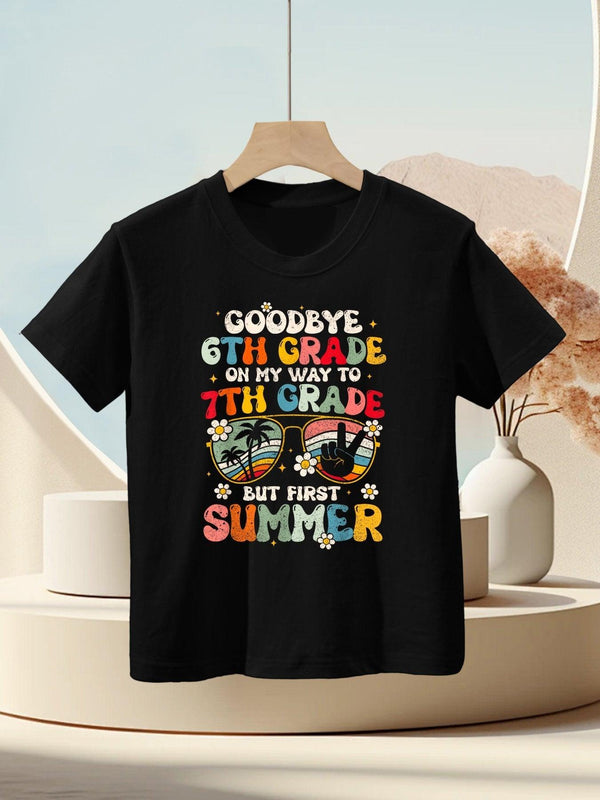 Goodbye 6th Grade Graduation To 7th Grade Hello Summer Kids Kids T-Shirt