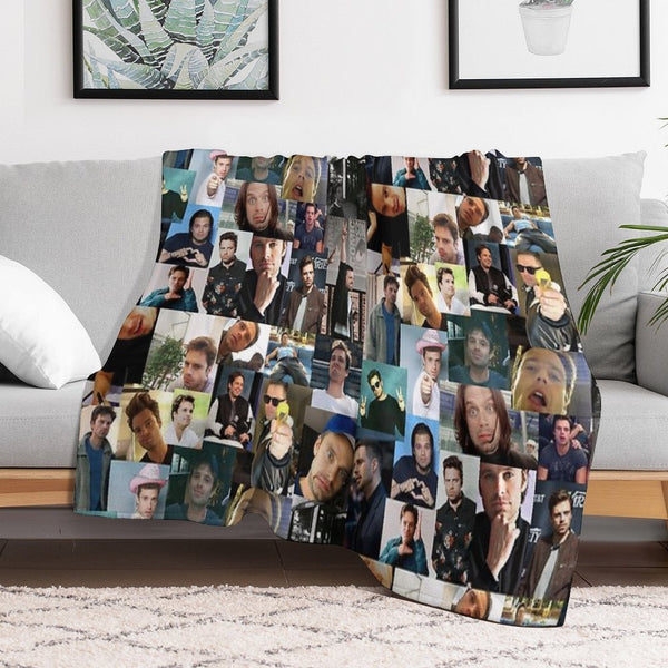 Sebastian Stan Collage Compact Throw Blanket