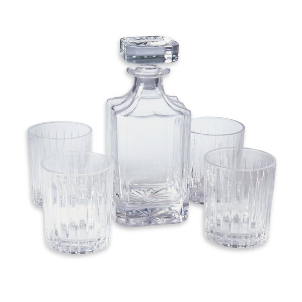 Liquor Decanter Set – Crystal Decanter and Whiskey Glass Set for Home Bar Accessories