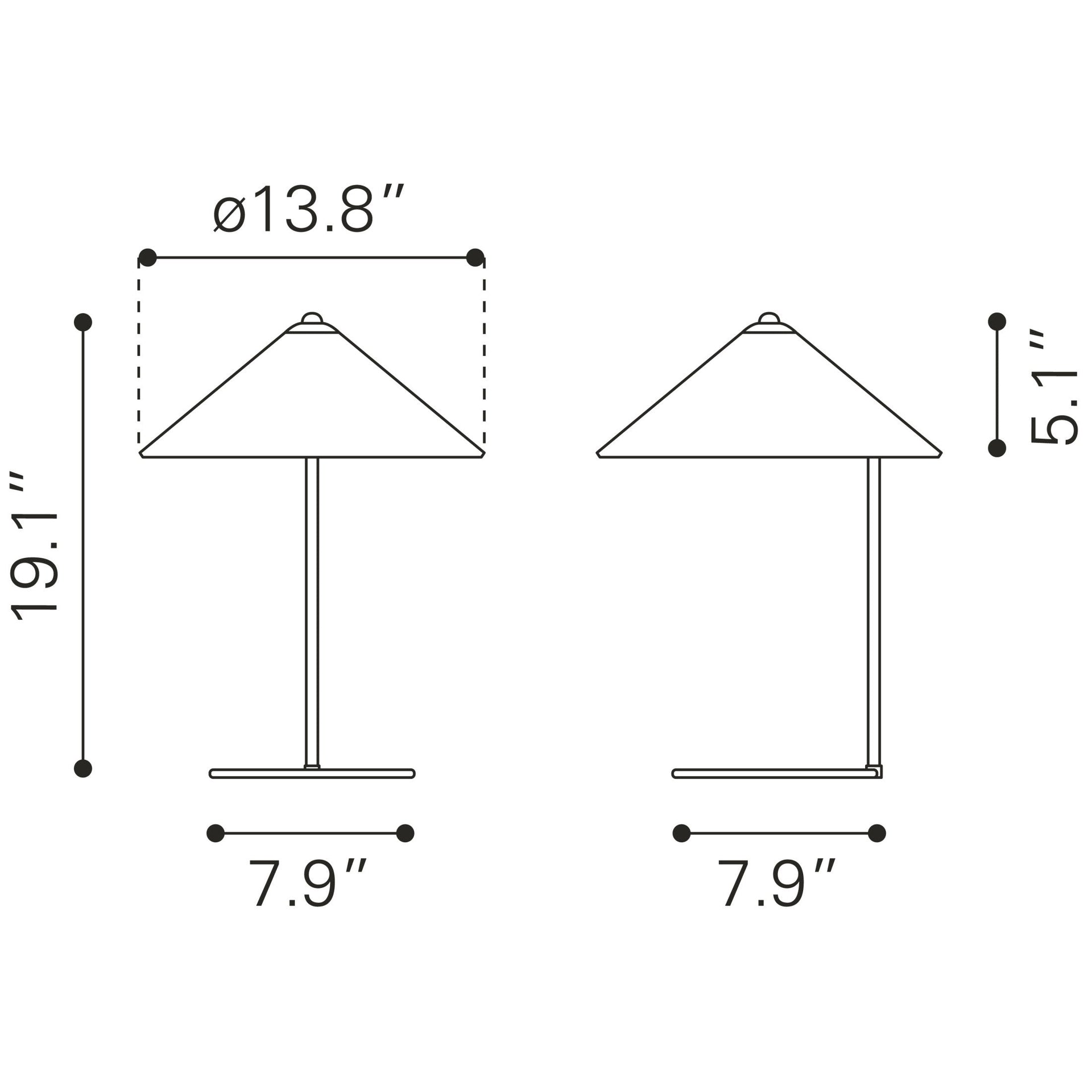 Charo Table Lamp Red & Gold